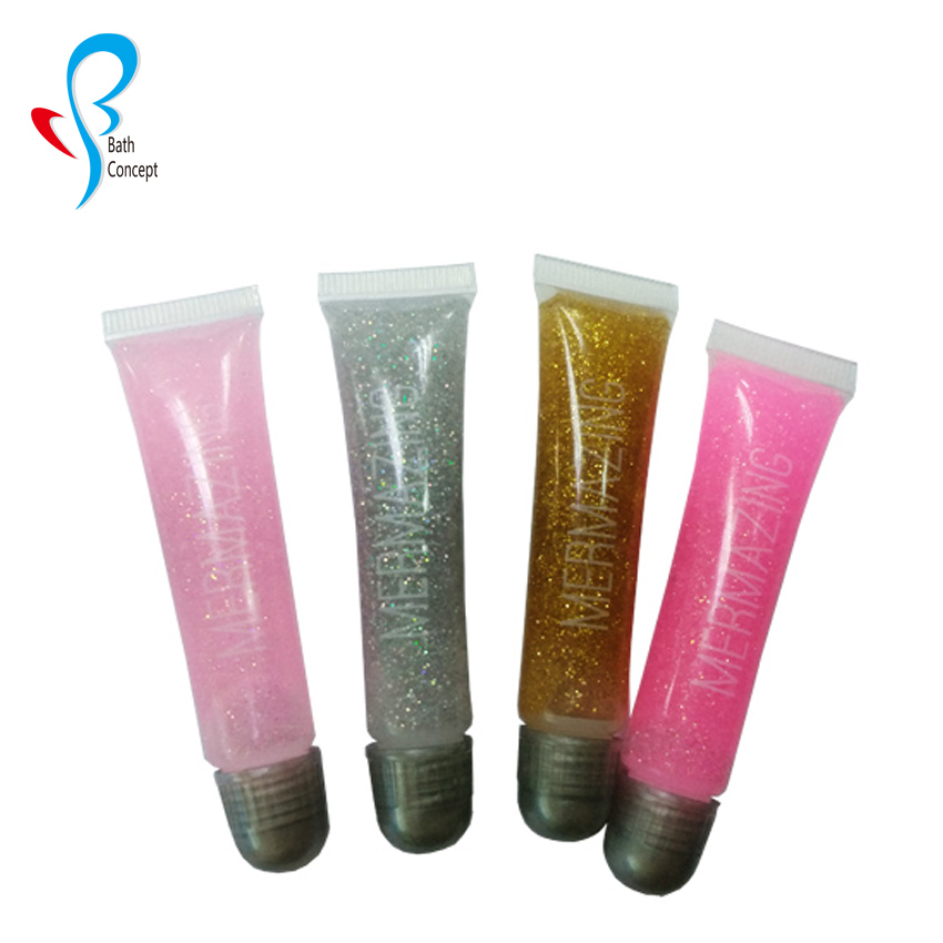 Private Label Shiny Clear Shimmer Gold Lip Gloss 